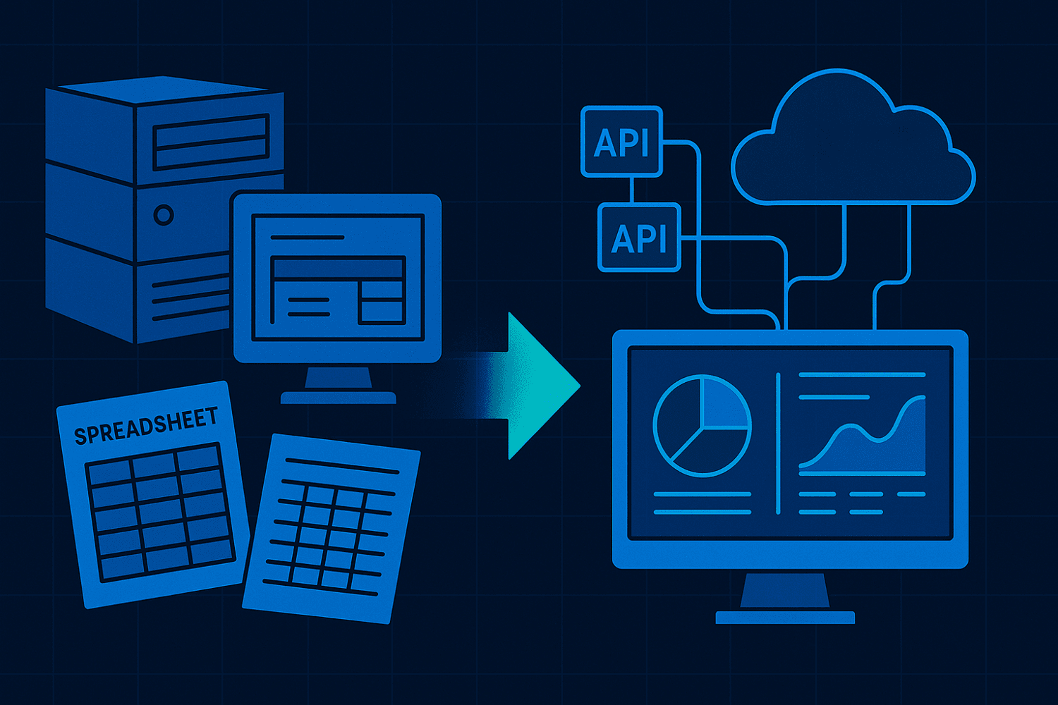 Transformation from outdated legacy systems to a modern, cloud-connected architecture for LMM business growth.